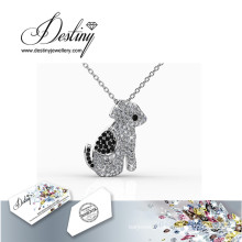 Destiny Jewellery Crystal From Swarovski Doggie Pendant & Necklace